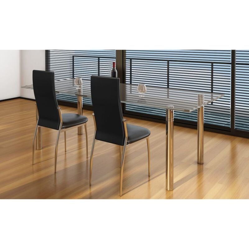 foto del prodotto vidaxl sedie da pranzo 2 pz nere in similpelle