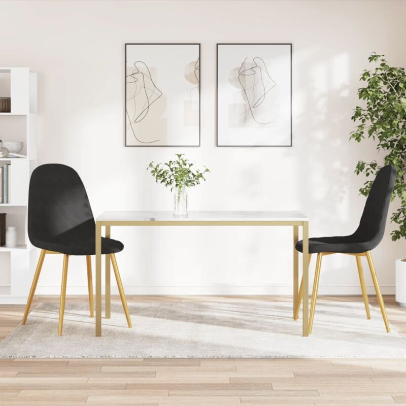 foto del prodotto vidaxl sedie da pranzo 2 pz nere in velluto 400573