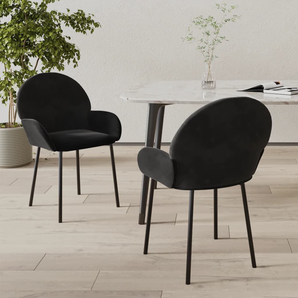 foto del prodotto vidaxl sedie da pranzo 2 pz nere in velluto