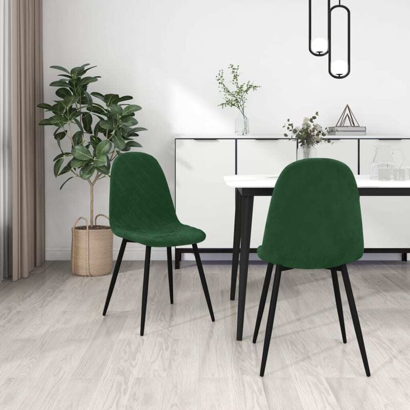 foto del prodotto vidaxl sedie da pranzo 2 pz verde scuro in velluto 232375
