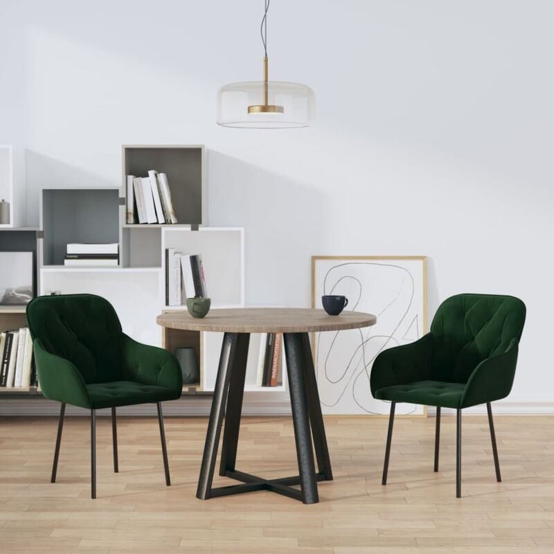 foto del prodotto vidaxl sedie da pranzo 2 pz verde scuro in velluto