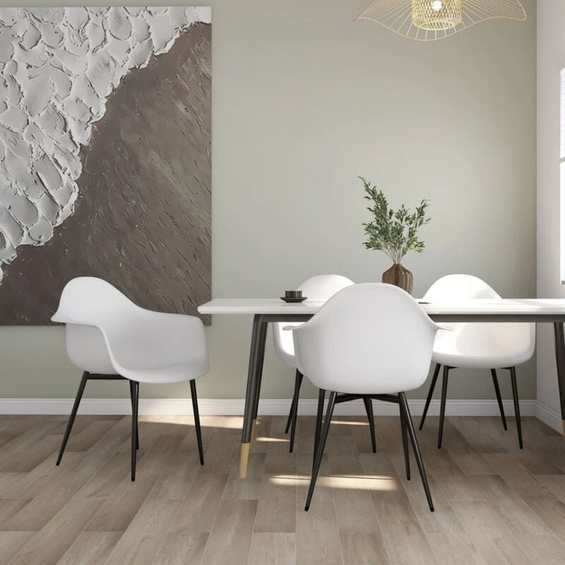 foto del prodotto vidaxl sedie da pranzo 4 pz bianche in pp