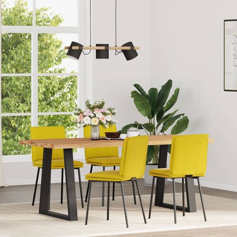 foto del prodotto vidaxl sedie da pranzo 4 pz gialle in velluto 479419