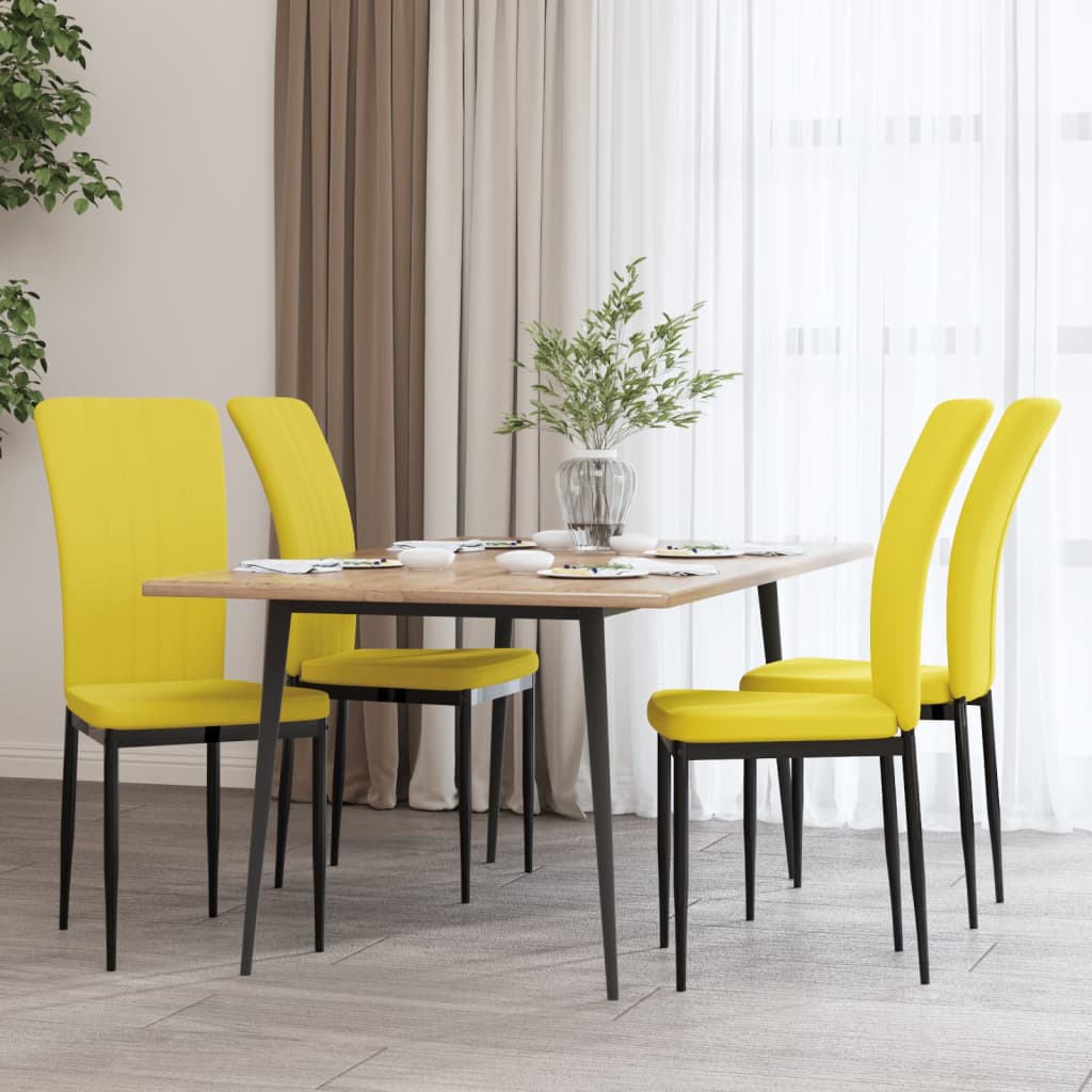 foto del prodotto vidaxl sedie da pranzo 4 pz giallo senape in velluto 343089