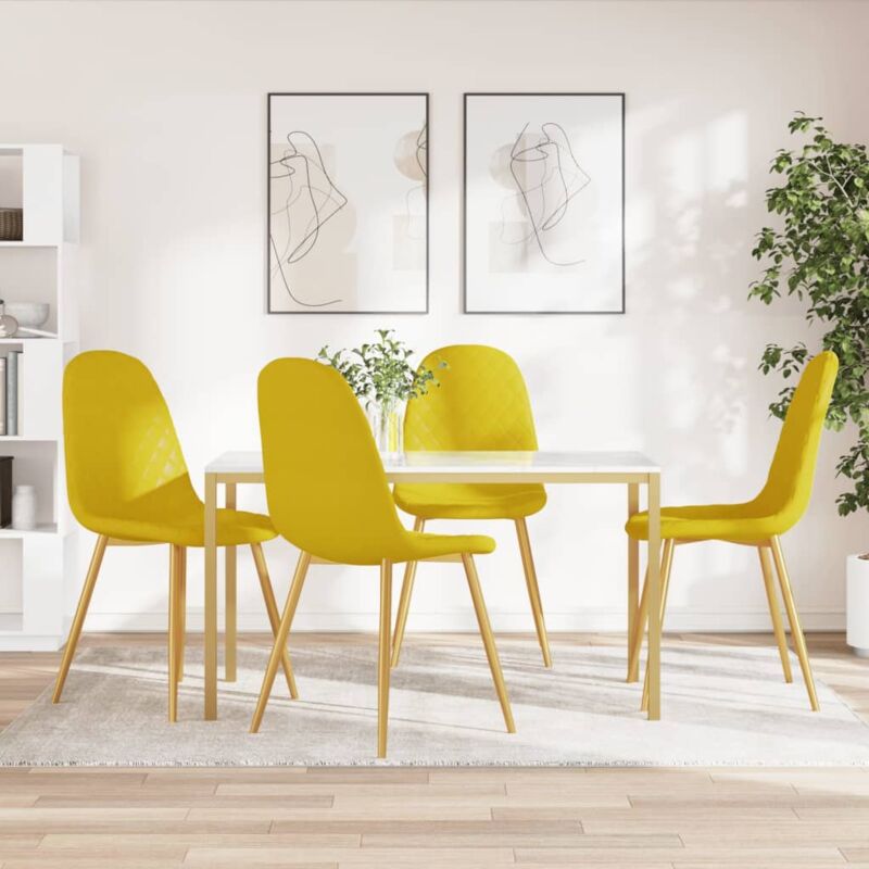 foto del prodotto vidaxl sedie da pranzo 4 pz giallo senape in velluto