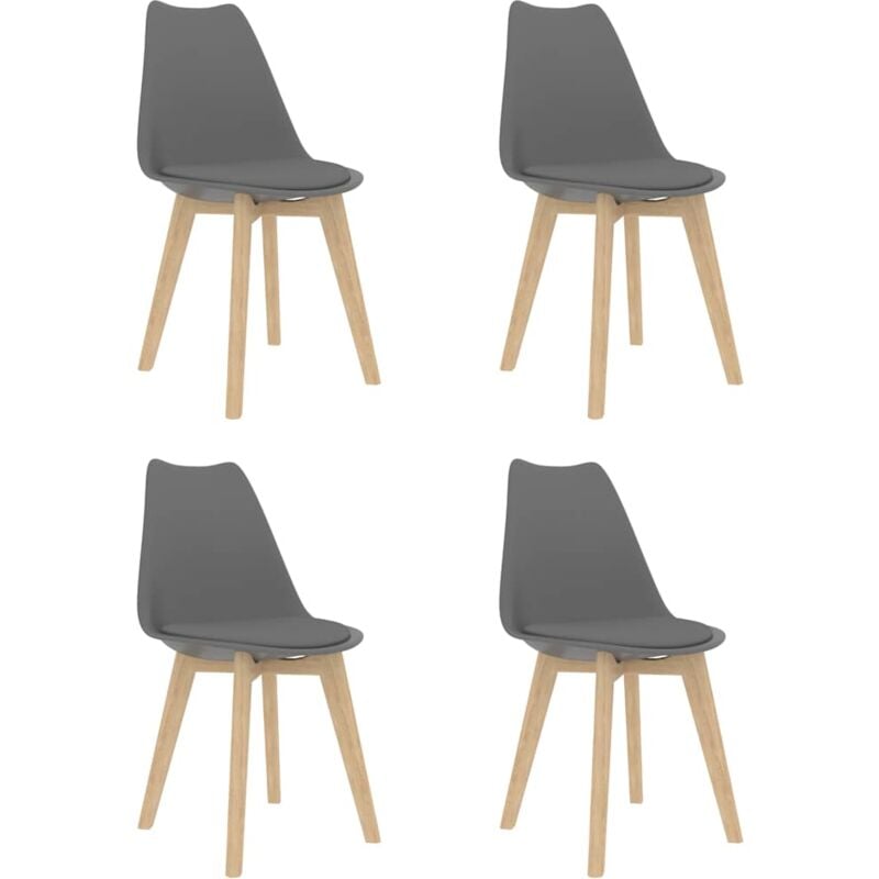 foto del prodotto vidaxl sedie da pranzo 4 pz grigie in plastica 408028