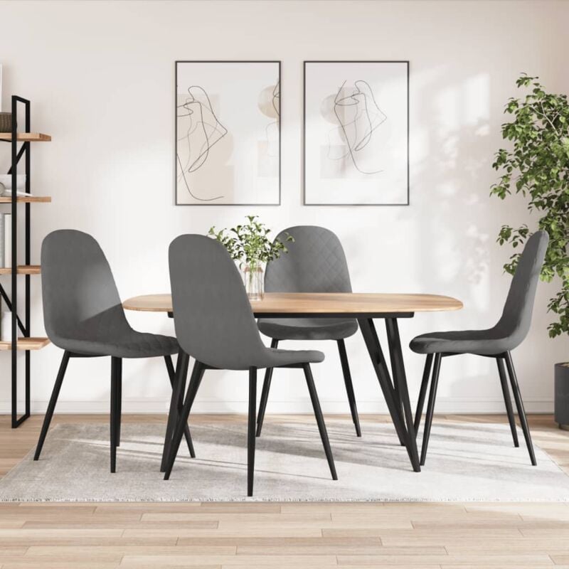 foto del prodotto vidaxl sedie da pranzo 4 pz grigio chiaro in velluto
