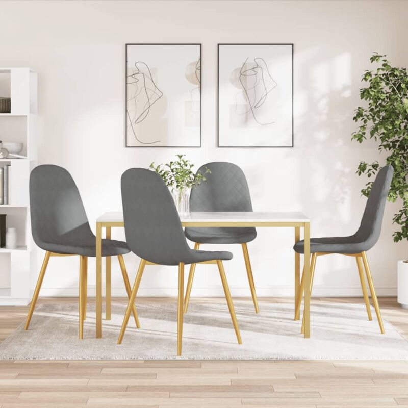 foto del prodotto vidaxl sedie da pranzo 4 pz grigio chiaro in velluto
