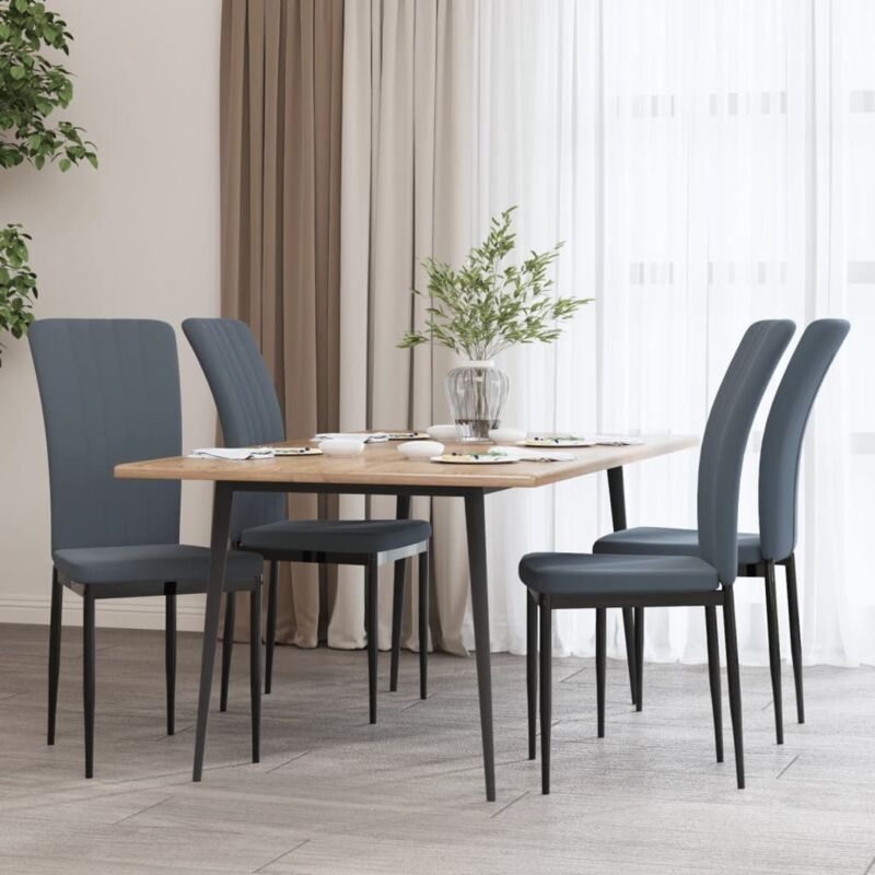 foto del prodotto vidaxl sedie da pranzo 4 pz grigio scuro in velluto