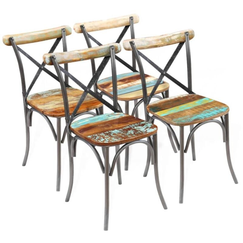 foto del prodotto vidaxl sedie da pranzo 4 pz in legno massello di recupero
