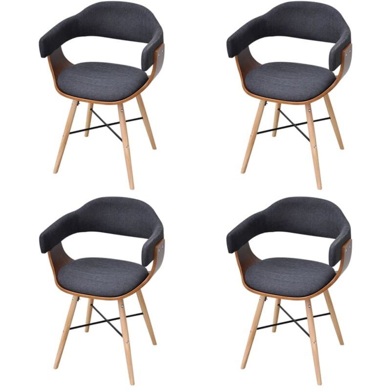 foto del prodotto vidaxl sedie da pranzo 4 pz legno curvato e tessuto grigio