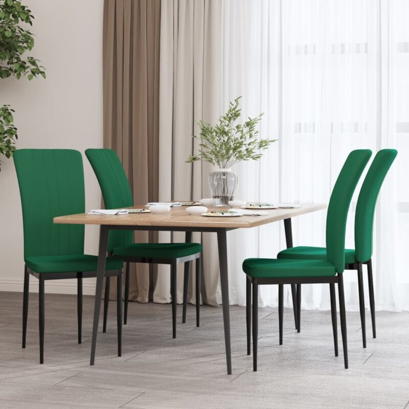 foto del prodotto vidaxl sedie da pranzo 4 pz verde scuro in velluto
