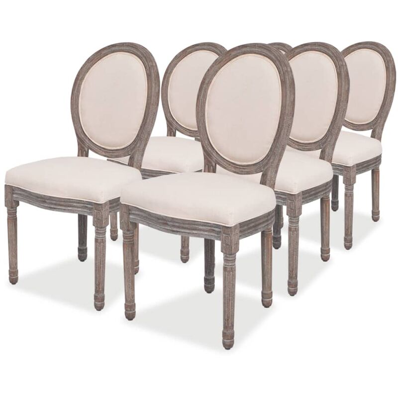foto del prodotto vidaxl sedie da pranzo 6 pz crema in tessuto