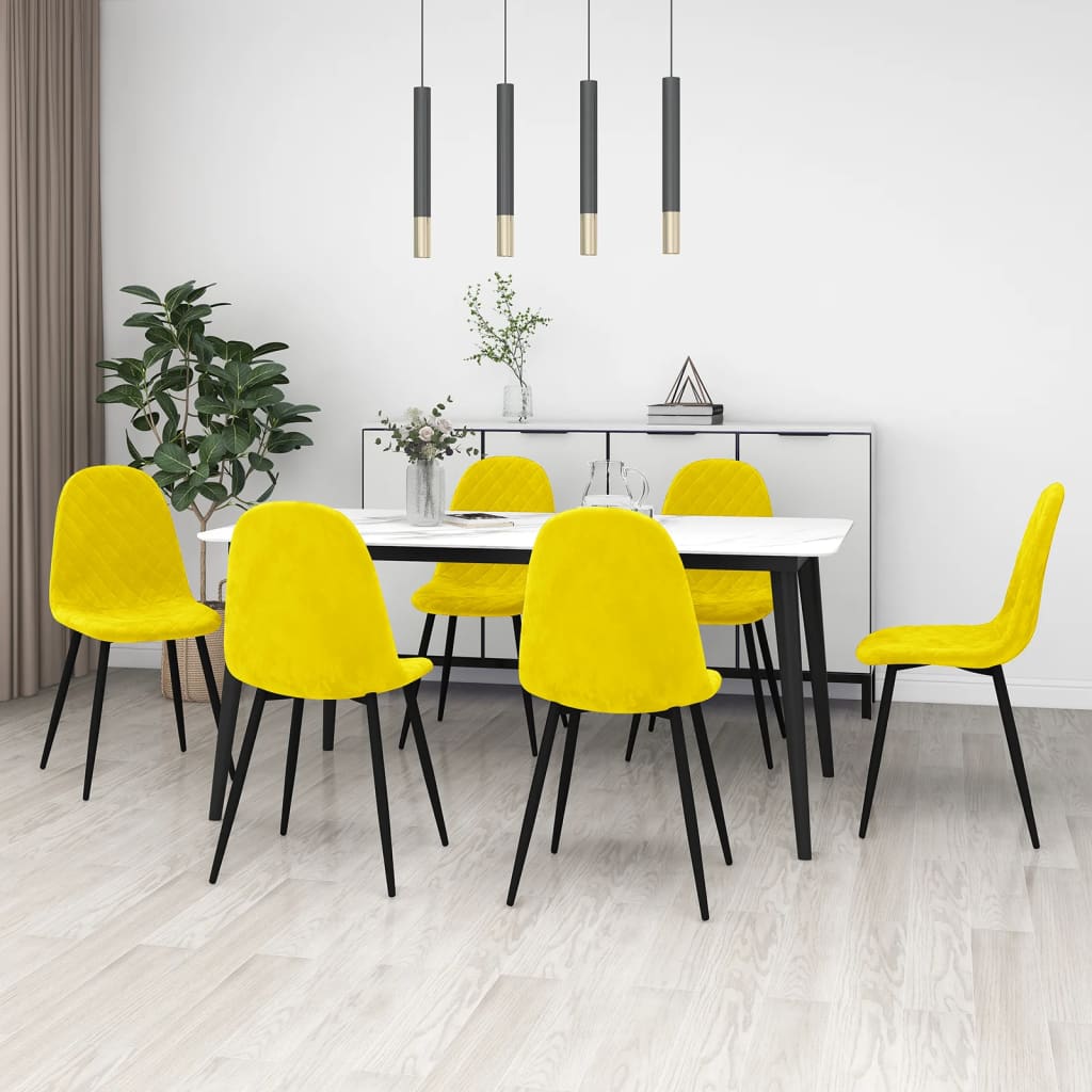 foto del prodotto vidaxl sedie da pranzo 6 pz giallo senape in velluto