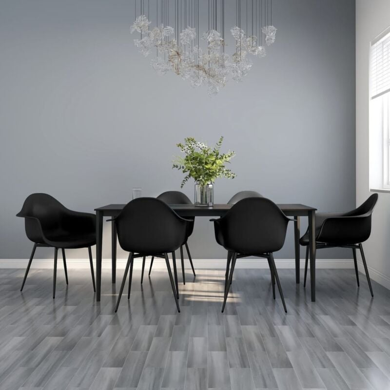 foto del prodotto vidaxl sedie da pranzo 6 pz nere in pp 580079