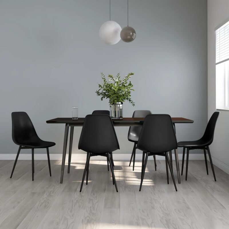 foto del prodotto vidaxl sedie da pranzo 6 pz nere in pp