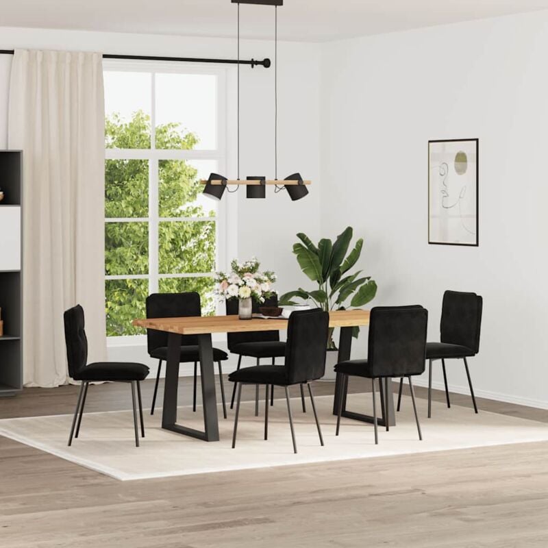 foto del prodotto vidaxl sedie da pranzo 6 pz nere in velluto