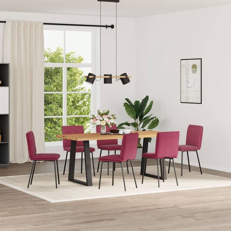 foto del prodotto vidaxl sedie da pranzo 6 pz rosso vino in velluto