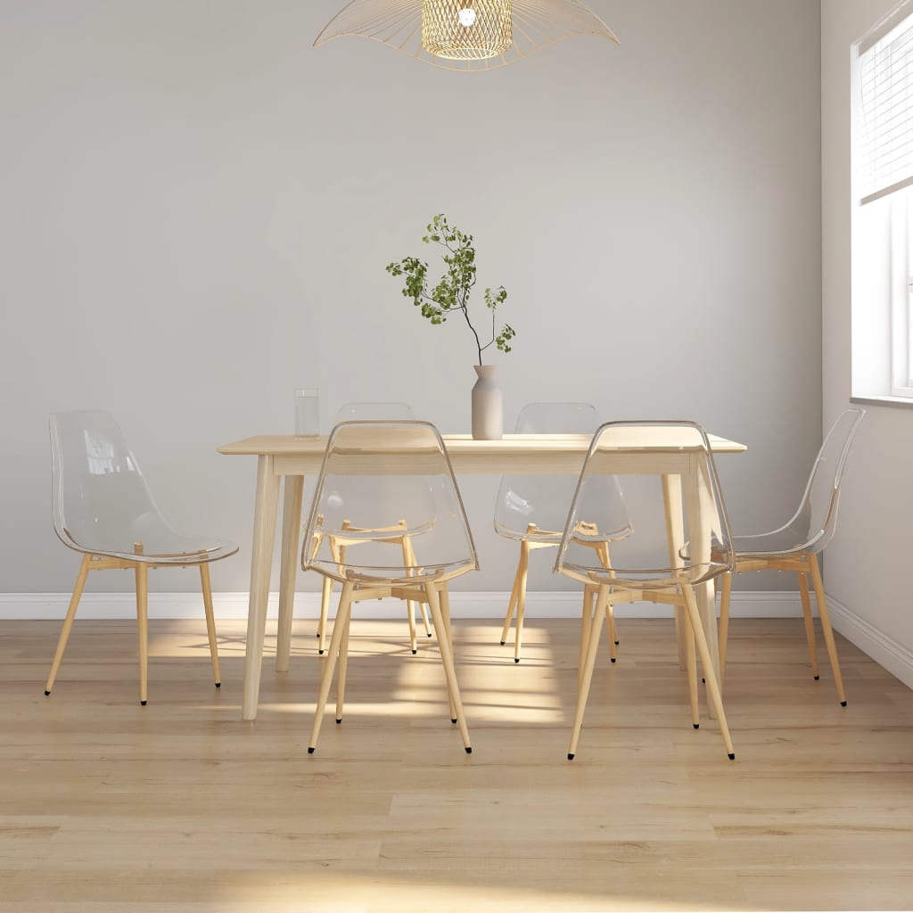 foto del prodotto vidaxl sedie da pranzo 6 pz trasparenti in pet