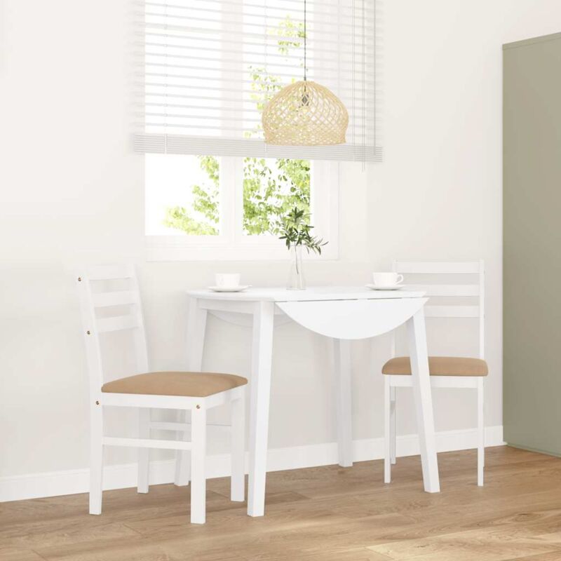 foto del prodotto vidaxl sedie da pranzo con cuscini 2 pz bianco legno massello di hevea
