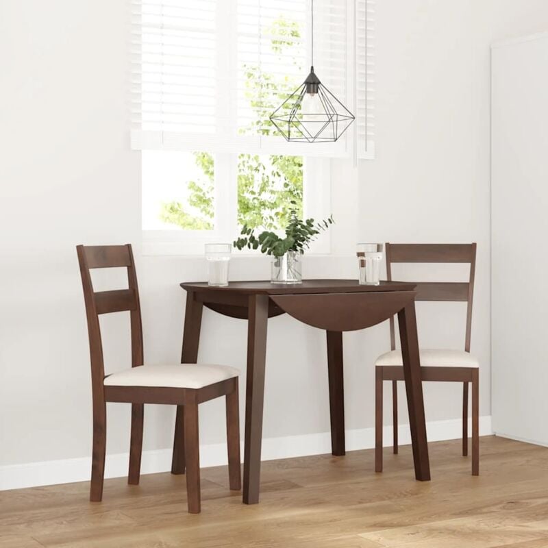 foto del prodotto vidaxl sedie da pranzo con cuscini 2pz marrone legno massello di hevea