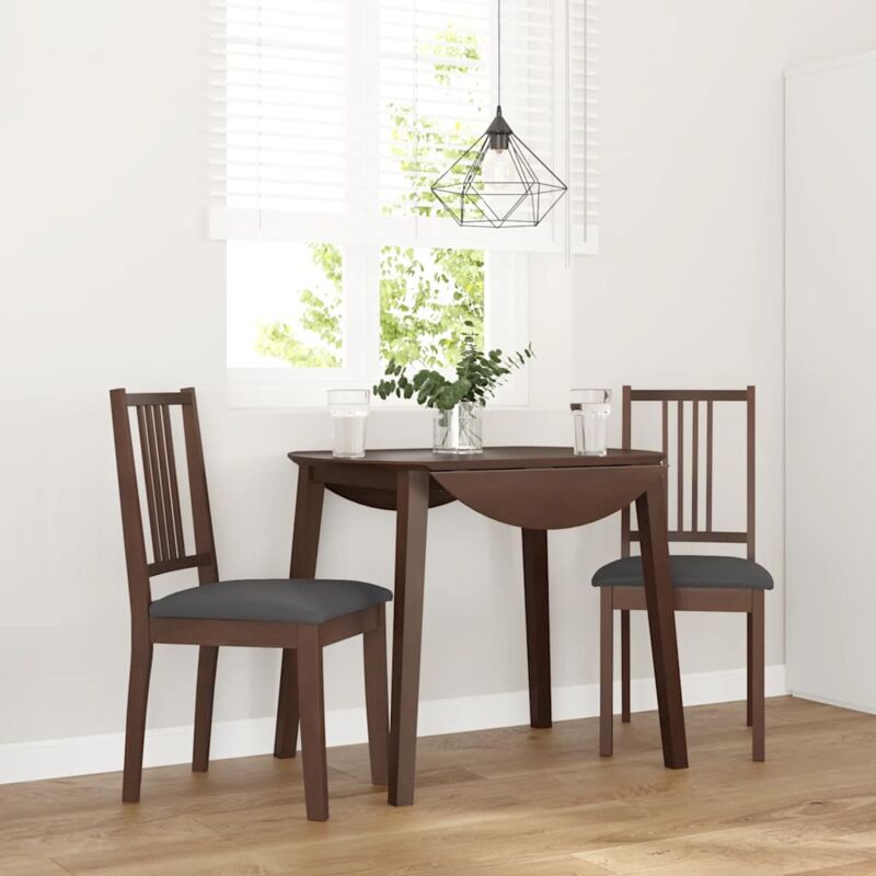 foto del prodotto vidaxl sedie da pranzo con cuscini 2pz marrone legno massello di hevea
