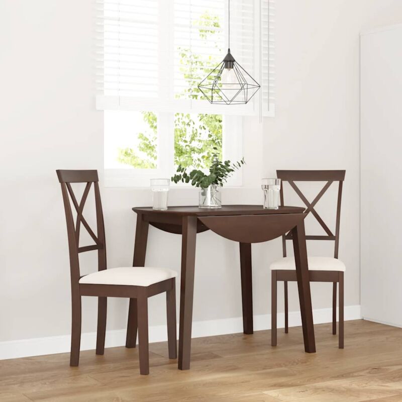 foto del prodotto vidaxl sedie da pranzo con cuscini 2pz marrone legno massello di hevea