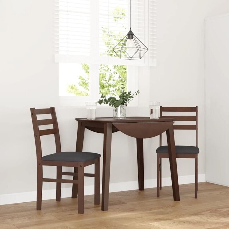 foto del prodotto vidaxl sedie da pranzo con cuscini 2pz marrone legno massello di hevea
