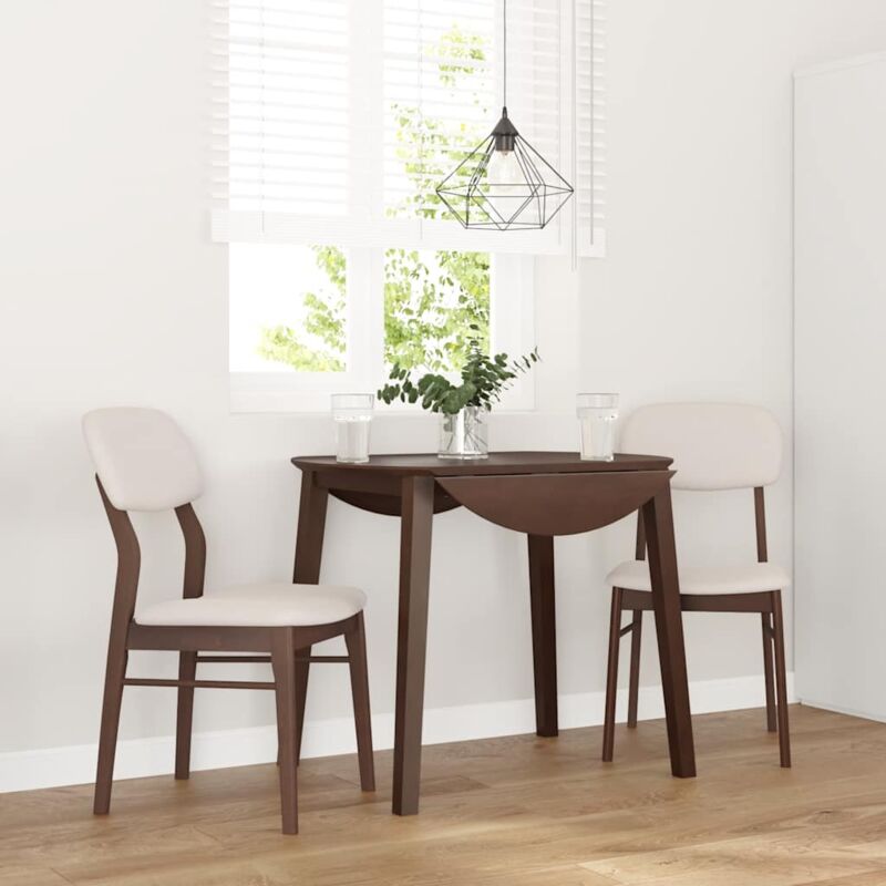 foto del prodotto vidaxl sedie da pranzo con cuscini 2pz marrone legno massello di hevea