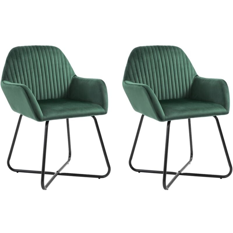 foto del prodotto vidaxl sedie da pranzo eleganti in velluto verde con braccioli sedie cucina vari pezzi modelli 2 pz