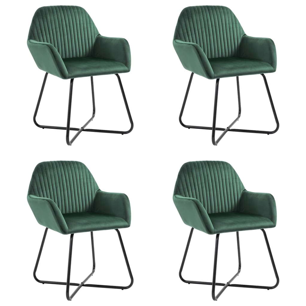 foto del prodotto vidaxl sedie da pranzo eleganti in velluto verde con braccioli sedie cucina vari pezzi modelli 4 pz