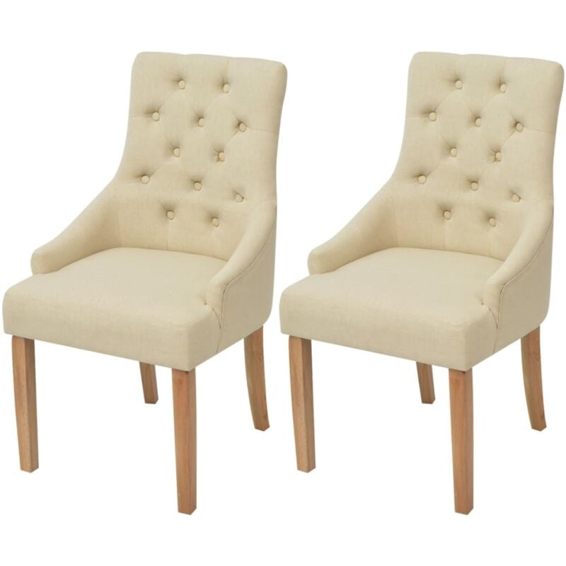 foto del prodotto vidaxl sedie da pranzo eleganti moderne 2 pz in tessuto 52x60x95.5 cm vari colori colore crema