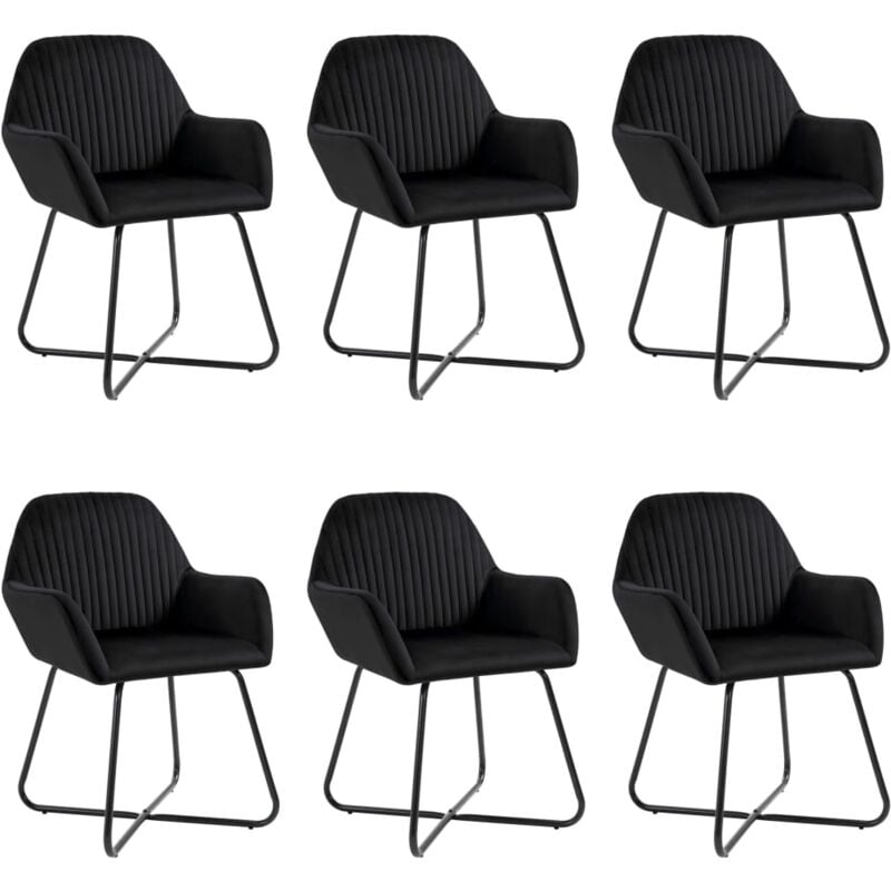 foto del prodotto vidaxl sedie da pranzo eleganti nere in velluto con braccioli sedie cucina vari pezzi modelli 6 pz