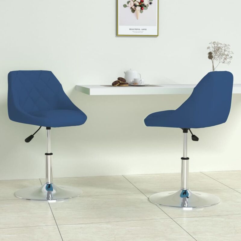 foto del prodotto vidaxl sedie da pranzo girevoli 2 pz blu in velluto 584547