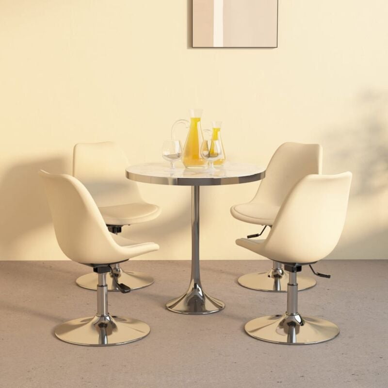 foto del prodotto vidaxl sedie da pranzo girevoli 4 pz crema in tessuto 527492