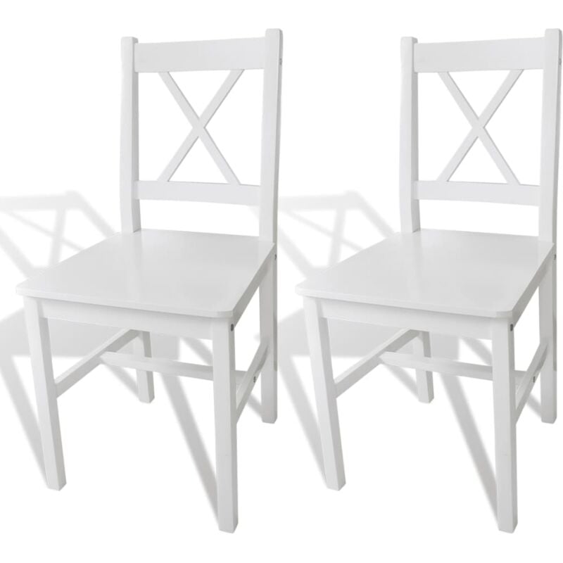 foto del prodotto vidaxl sedie da pranzo in legno di pino 41.5x45.5x85.5 cm stile moderno bianche varie quantit modello bianco set 2 pezzi