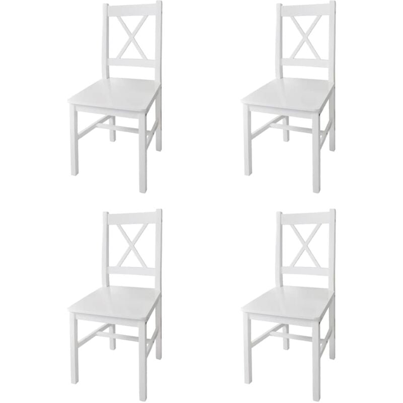 foto del prodotto vidaxl sedie da pranzo in legno di pino 41.5x45.5x85.5 cm stile moderno bianche varie quantit modello bianco set 4 pezzi