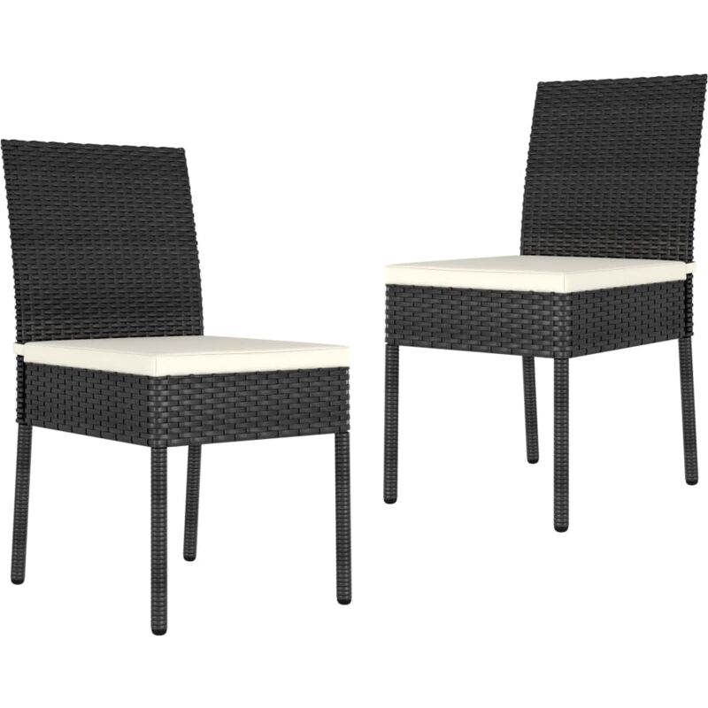 foto del prodotto vidaxl - sedie da pranzo per giardino 2 pz in polyrattan nero