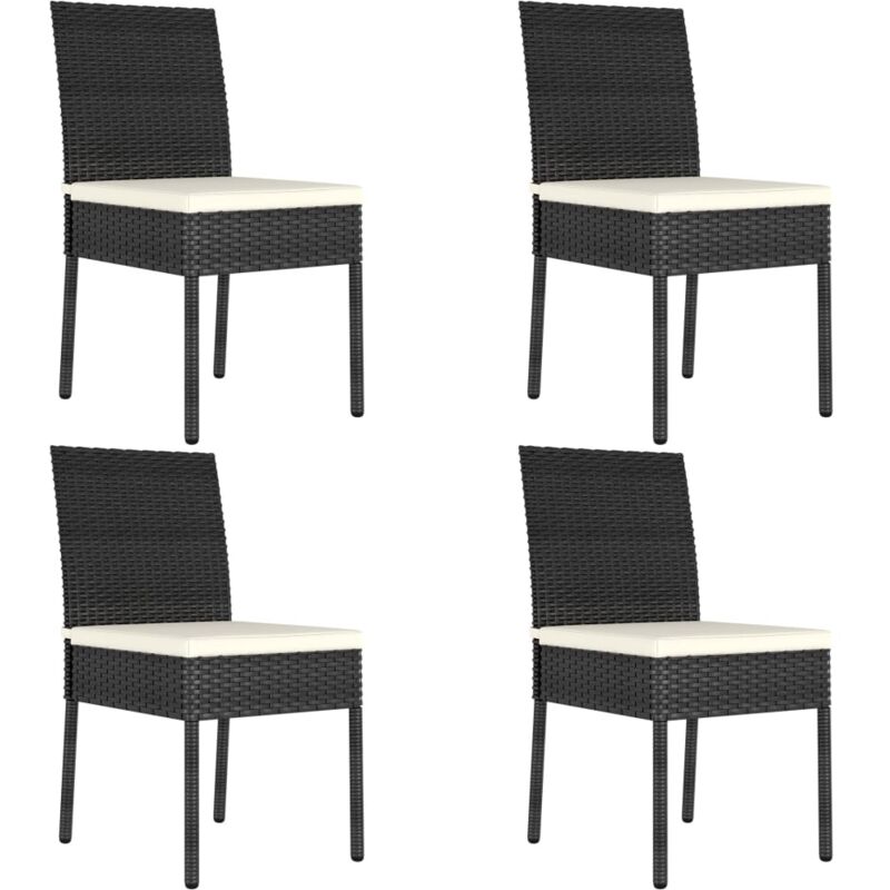 foto del prodotto vidaxl sedie da pranzo per giardino 4 pz in polyrattan nero