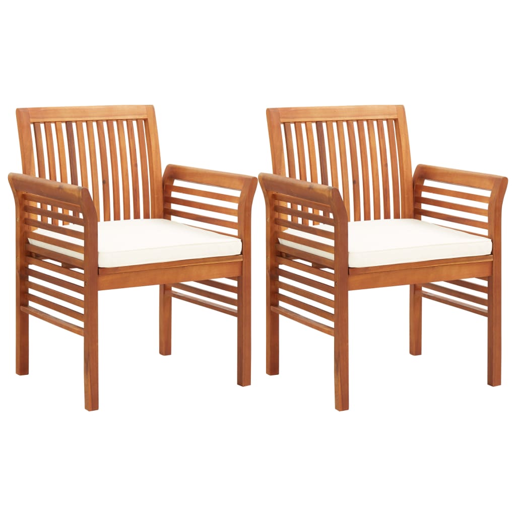 foto del prodotto vidaxl sedie da pranzo per giardino e cuscini 2 pz massello di acacia