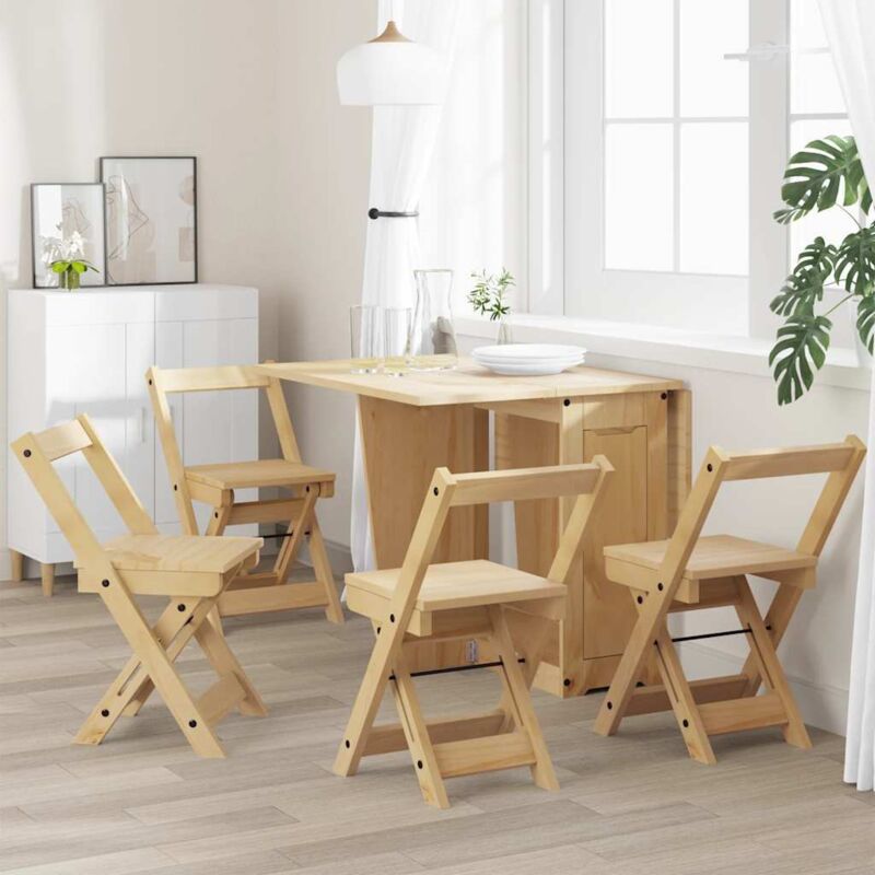 foto del prodotto vidaxl sedie da pranzo pieghevoli 4 pz corona cera in legno di pino