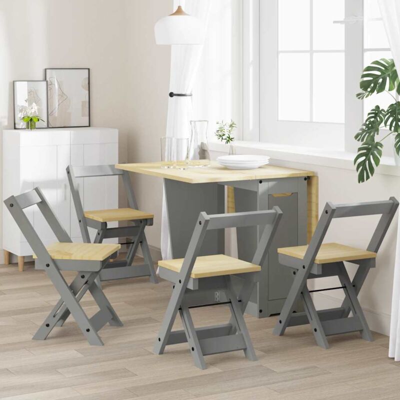 foto del prodotto vidaxl sedie da pranzo pieghevoli 4 pz corona grigie in legno di pino