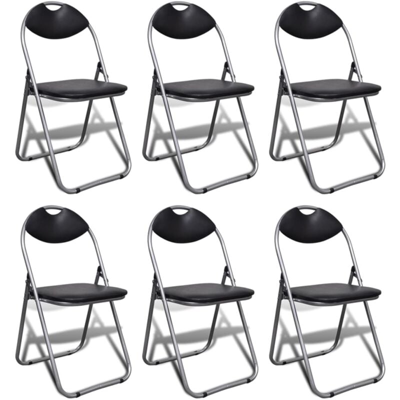 foto del prodotto vidaxl sedie da pranzo pieghevoli con telaio in acciaio nero set 6 pz