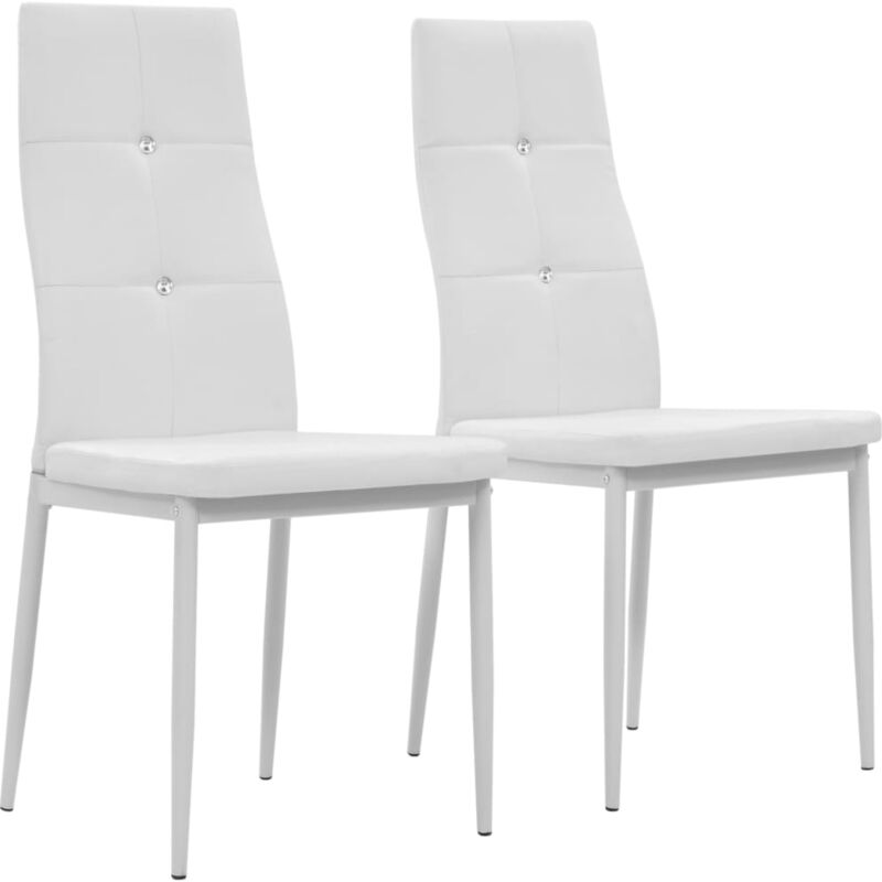 foto del prodotto vidaxl sedie da pranzo set 2 pz in ecopelle sedie imbottite eleganti vari colori set 2 pezzi bianco