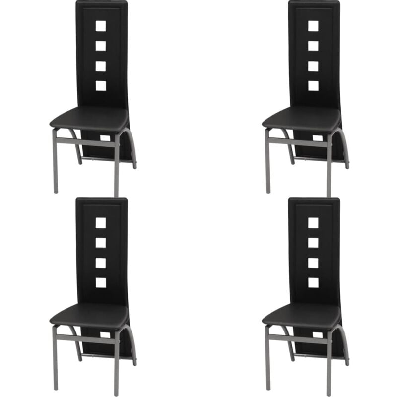 foto del prodotto vidaxl sedie da pranzo set 4 pz in ecopelle design ergonomico sedie vari colori colore nero