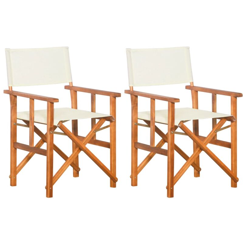 foto del prodotto vidaxl sedie da regista 2 pz in legno massello di acacia 532120