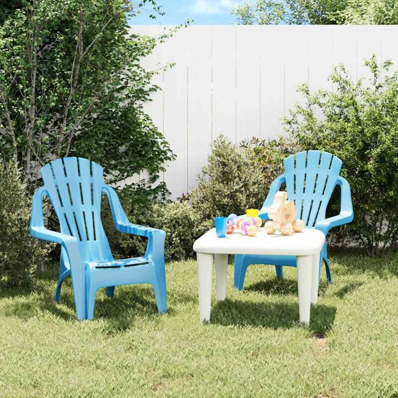 foto del prodotto vidaxl sedie giardino 2pz bambini blu 37x34x44cm pp aspetto in legno