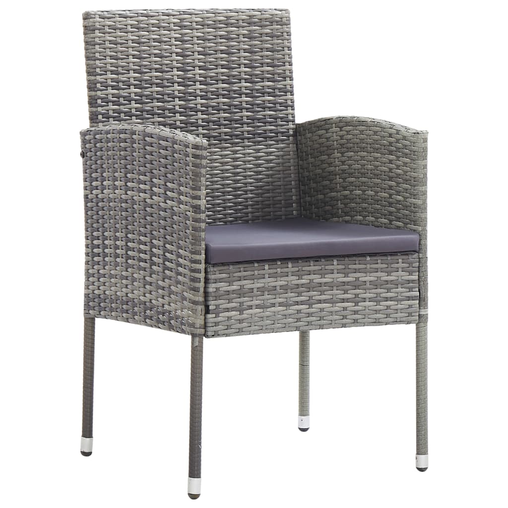 foto del prodotto vidaxl sedie giardino con cuscini grigio scuro 2 pz grigie polyrattan