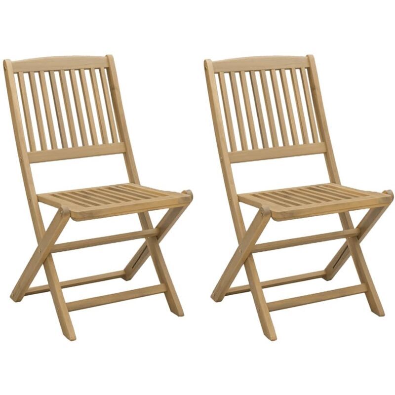 foto del prodotto vidaxl sedie giardino pieghevoli 2 pz 57x48,5x90 cm massello acacia