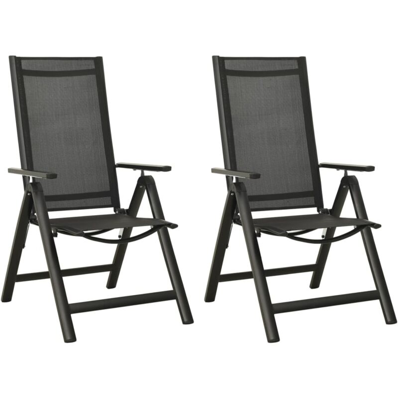 foto del prodotto vidaxl sedie giardino pieghevoli 2 pz textilene e alluminio nere